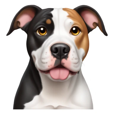 Black and white pitbull with beagle ears sticker