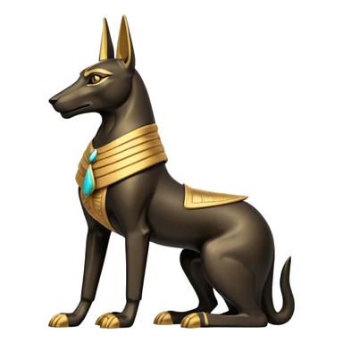 Ancient style statue casually adorned anubis canine casually posed  sticker