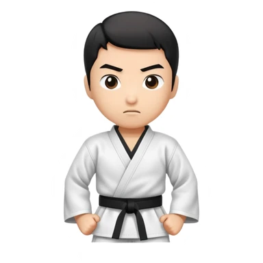 karate black belt character sticker