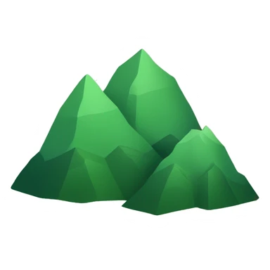 Create a graphic of three green mountains with varying shades and heights sticker