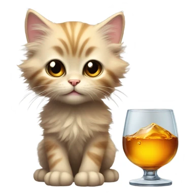 Kitten drinking alcohol  sticker