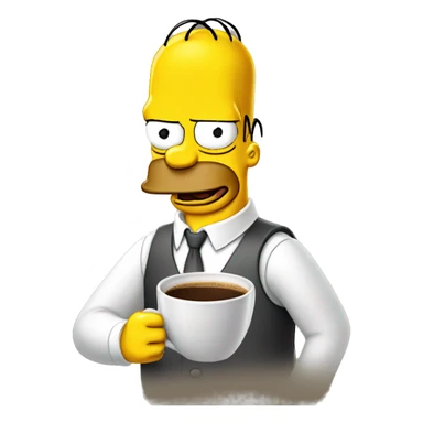 Hommer Simpson qui boit un café  sticker