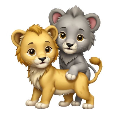 Lion cub between Wolf cub sticker