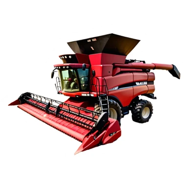 Case IH Axial-Flow 8250 (2022) – Cinematic-realistic Case IH Axial-Flow 8250 harvester, its deep red body towering over endless wheat fields. The massive cutting header slices through golden crops, sending a steady stream of grain into the bin as dust and chaff swirl in the afternoon sun. sticker