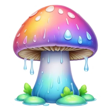  melting pastel rainbow mushroom  sticker