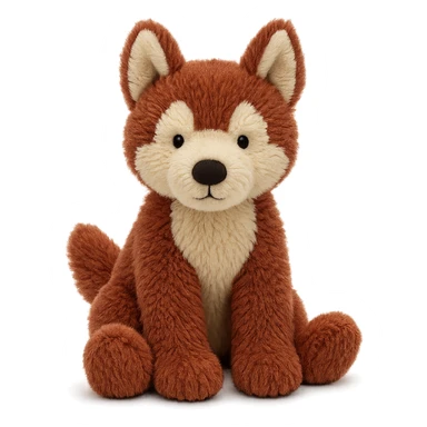 jellycat stuffed plush reddish-brown siberian husky pup sticker