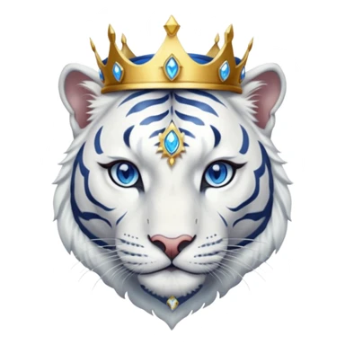 ESO Female white tiger khajiit leader of the umbral rose, blue eyes, blue 'third eye' gem, something symbolizing leadership ruling sticker