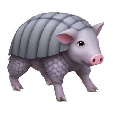 Lavender gray Pig armadillo darth Vader fanned tail feathered tail pig armadillo darth Vader face sticker