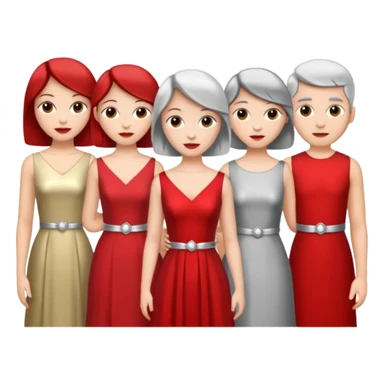 listening party people who only wearing red and silver dress code sticker