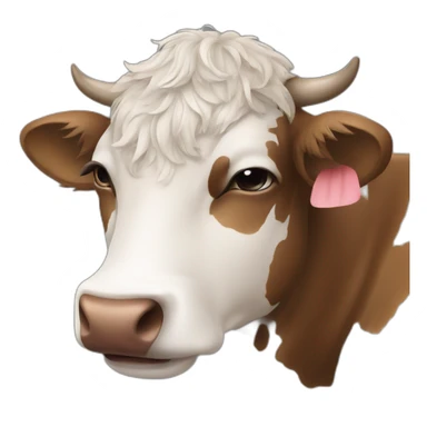 Chat qui dort sur une vache sticker
