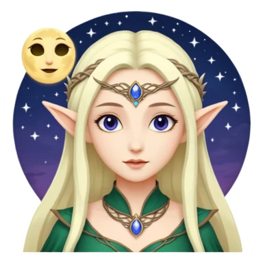 Selune elven moon twilight goddess sticker