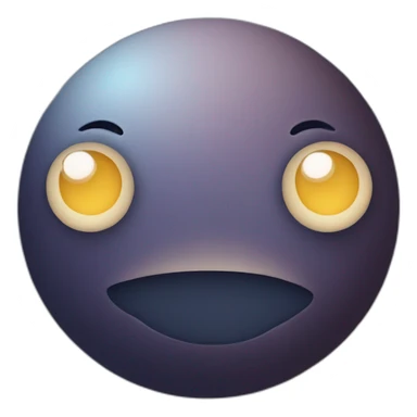 planet Moon with a cartoon unequaled face with big calm eyes sticker