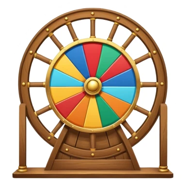 wheel of fortune, large, at booth, no ship wheel sticker