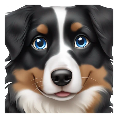 Mini black tri-colored Australian Shepherd with blue eyes ￼ sticker