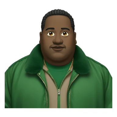 Heavy guy wearing gucci green smoke  sticker