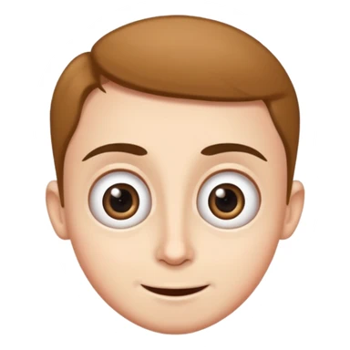 Funny caricature style cartoon, big eyes, happy face sticker