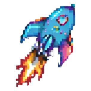 rocket ship sticker