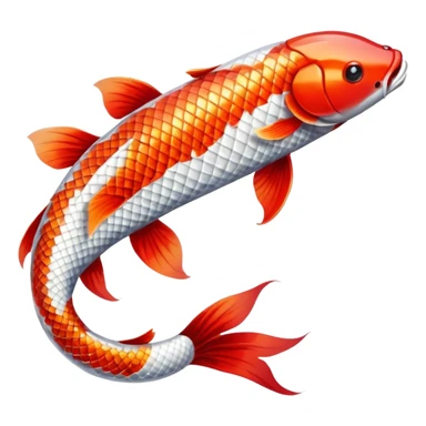 red white long Koi fish sticker