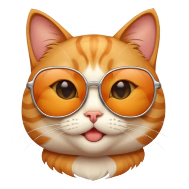 cat wearing sunglasses, winking sticker