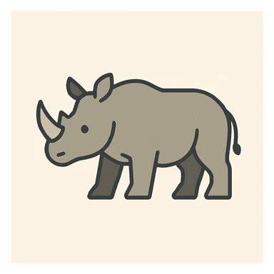 Flat design style rhinoceros sticker