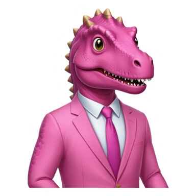 office worker dinosaur in all pink suit sticker