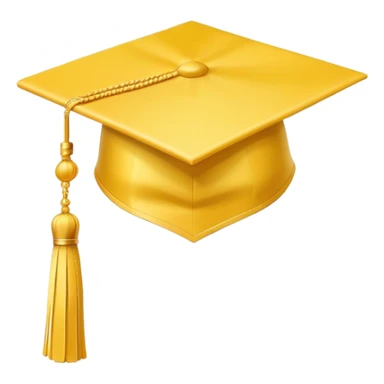 yellow graduation cap with a single tassel sticker