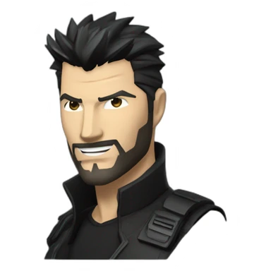adam jensen human revolution (smiling) sticker