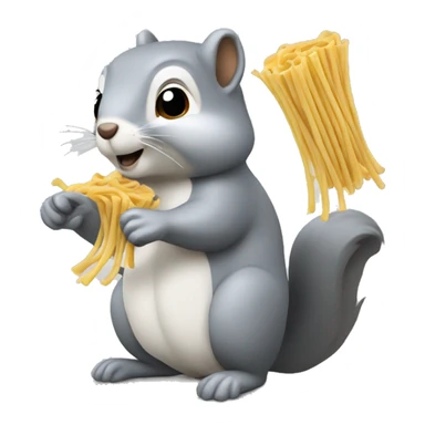 Grey Squirrel with noodles sticker