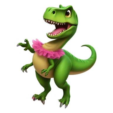 T rex wearing a tutu on a surfboard sticker