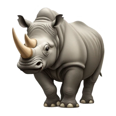 Rhinoceros with wooly mammoth fur sticker