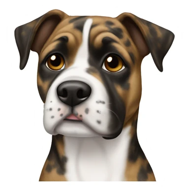 Black and blonde brindle with white chest, brown eyes, female American Staffordshife terrior sticker