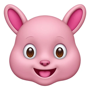 Labubu character, pink color, cheerful sticker