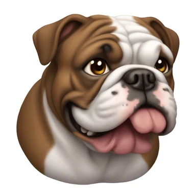 dark brown fat english bulldog sticker