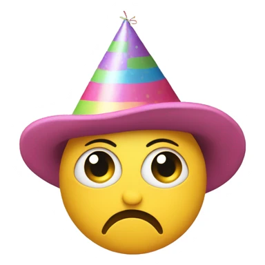 Unimpressed birthday smiley neutral face birthay hat sticker