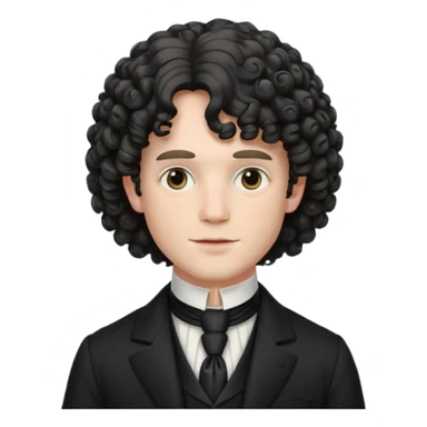 victorian man with curly wig sticker