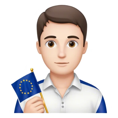 european union enthusiast with flag man sticker