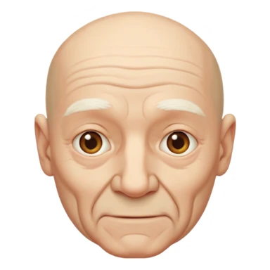 Bald old man with no facial hair sticker