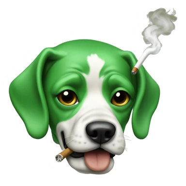 dog with skate smoking green cigar sticker