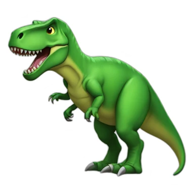 broke green t rex sticker