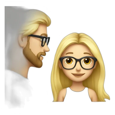 Blonde-daddy-with-glasses-and-beard-kissing-blonde sticker