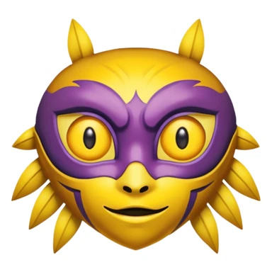 majoras mask mixed with the eyebrow raised emoji sticker