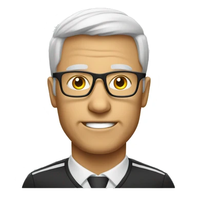 white soccer coach with eyeglasses  sticker