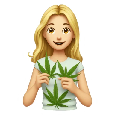 Girl smocking marijuana and saying hello sticker