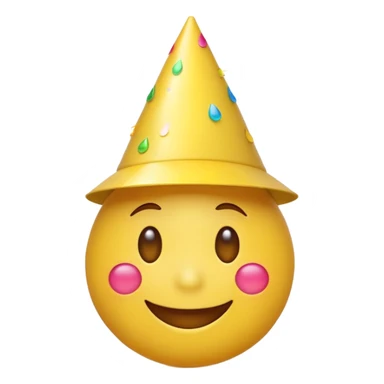 Emoji souriant avec goutte de sueur avec chapeau d"anniversaire  sticker