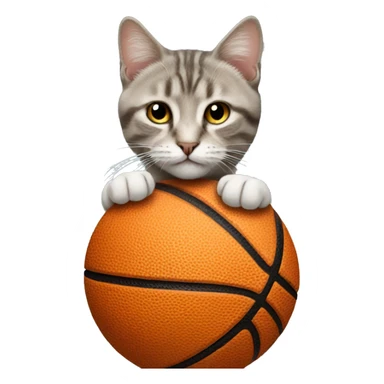 cat with a basketball sticker