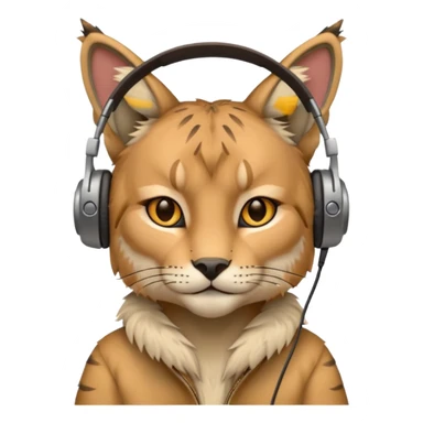 lynx with headphones listening to music sticker