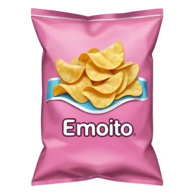 Pink bag of potato chips sticker