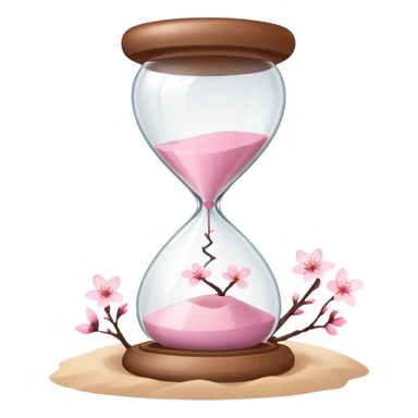 Pink pastel Cherry Blossom hourglass sticker
