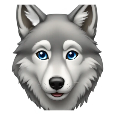 Female grey wolf blue eyes sticker