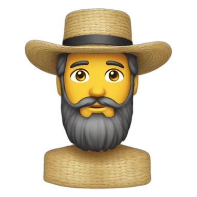 amish straw hat and beard sticker
